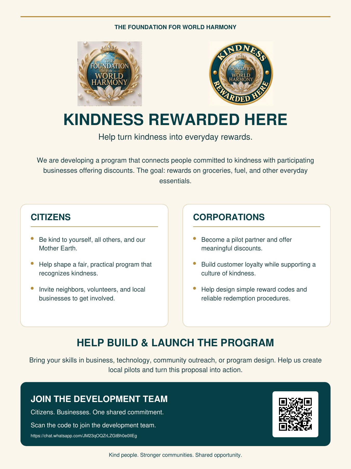 Kindness Rewarded Here call to action
